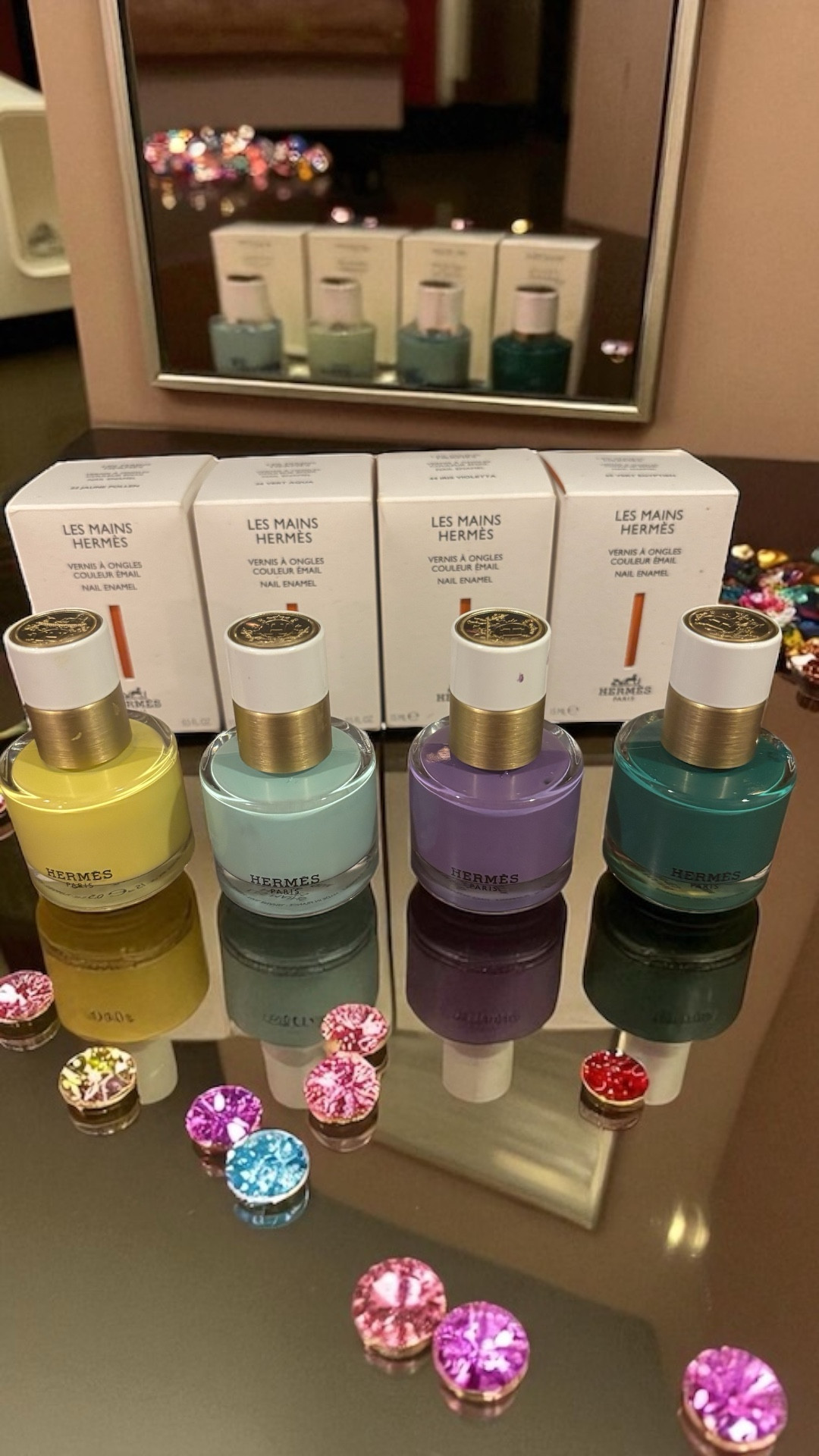 ✨ Great Gift Idea 💝 My nails have been getting so many compliments lately, so I had to share the secret! ✨

I’ve been slowly building my HERMÈS Les Mains Hermès Nail Enamel (0.5 oz.) collection from Macys.com 💅 and I’m obsessed.

So far I have these stunning shades:
💅💜 Iris Violetta
💅💛 Jaune Pollen
💅💚 Vert Aqua
💅🟩 Just bought: Vert Égyptien (haven’t tried it yet, but so dreamy!)

They apply beautifully, even if you’re not a nail pro, look amazing with just 1–2 coats, and the packaging is so chic it doubles as a perfect gift. 💅💖

When I want them to last longer, I finish with a quick-dry top coat from Amazon.com

Which shade should I add next? 💅💖✨
.
@hermes @macys #hermes #macys #nailpolish #luxurybeauty #hermesbeauty #beautycommunity 

#LTKmomlife #LTKMothersDay #LTKBeauty