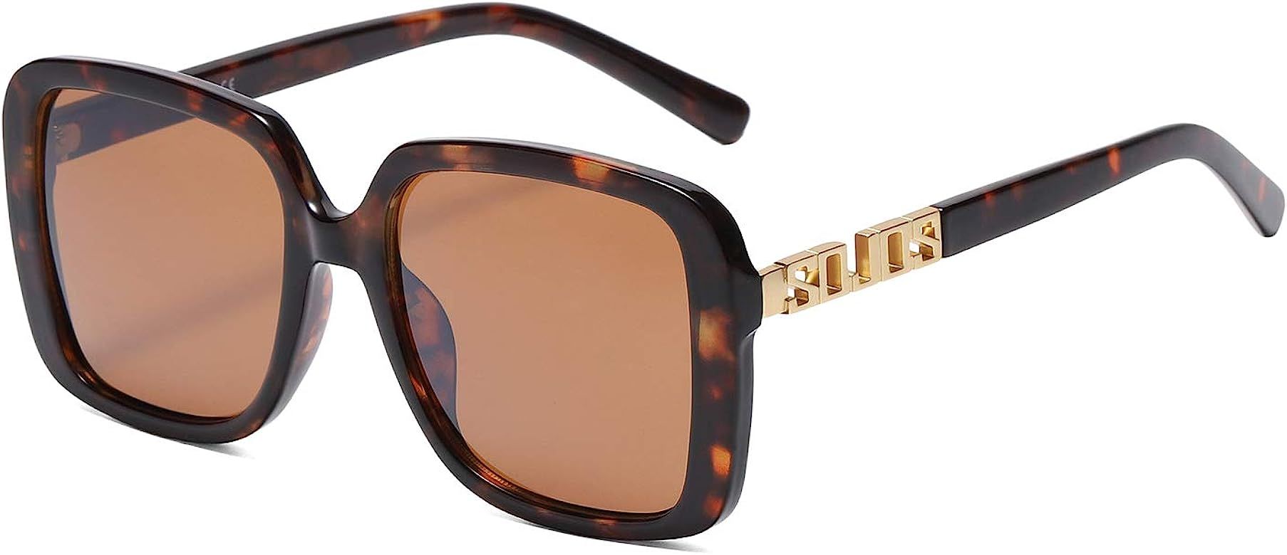 SOJOS Oversized Square Designer Sunglasses for Women UV Protection Lens Trendy Fashion Style Sun Gla | Amazon (US)