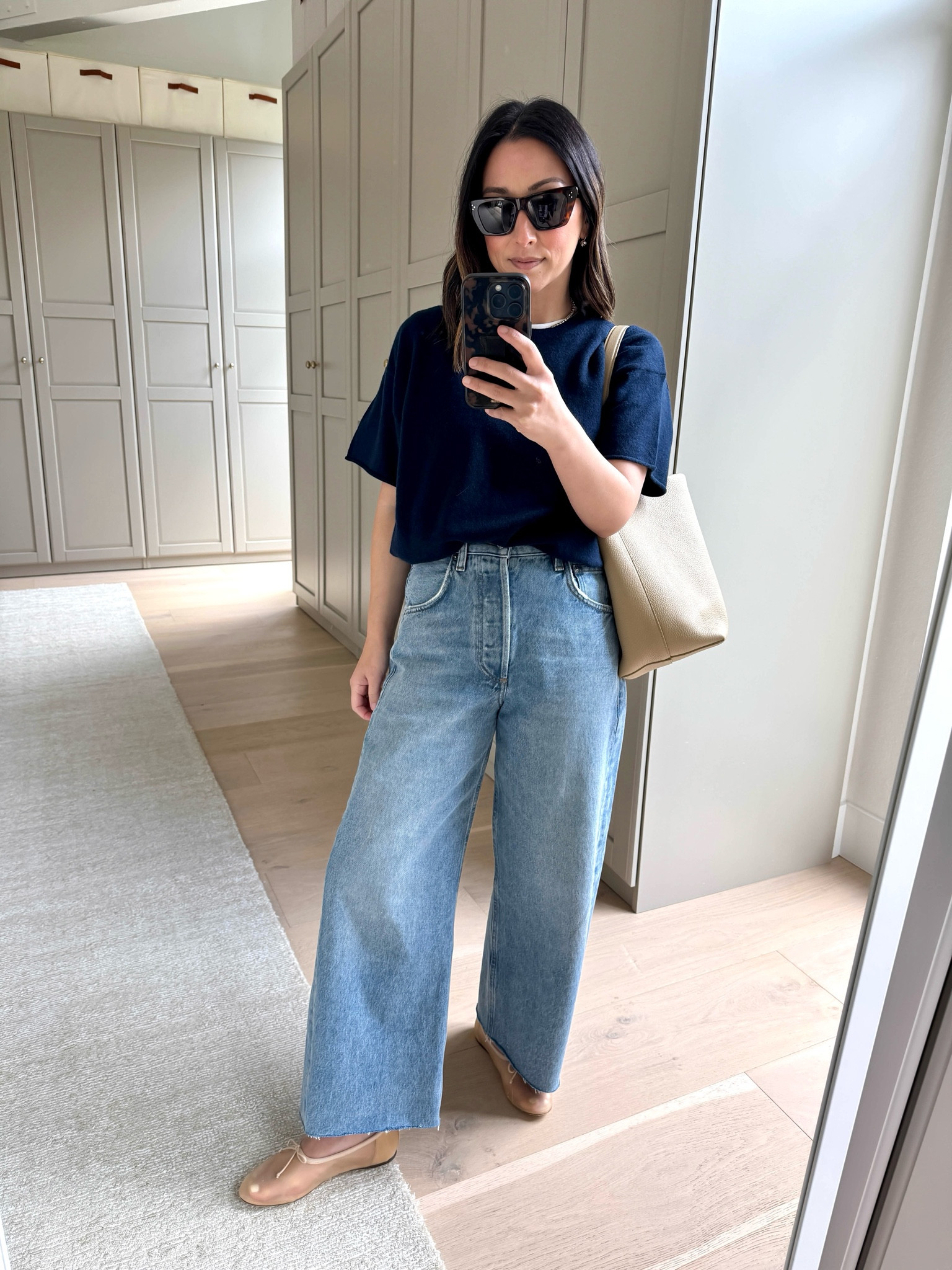 My favorite Cutizens of Humanity Ayla jeans in-stock! These are pretty much sold out everywhere! 

Everlane box cut tee medium
Citizens of Humanuty Ayla jeans 25
J.crew cashmere sweater tee medium
Loeffler Randall flats 5
The Row bag small
Celine sunglasses
Electric Picks earrings
Dorsey James necklace 15"

Petite style, spring outfits 2026, jeans 

#LTKPetite #LTKmomlife #LTKootd