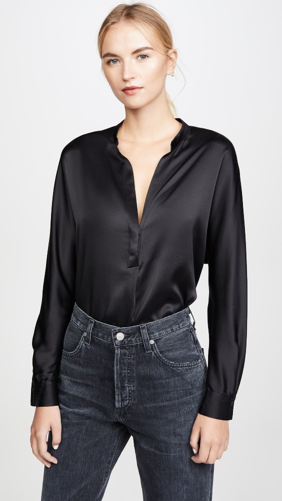 Vince Band Collar Blouse | Shopbop | Shopbop