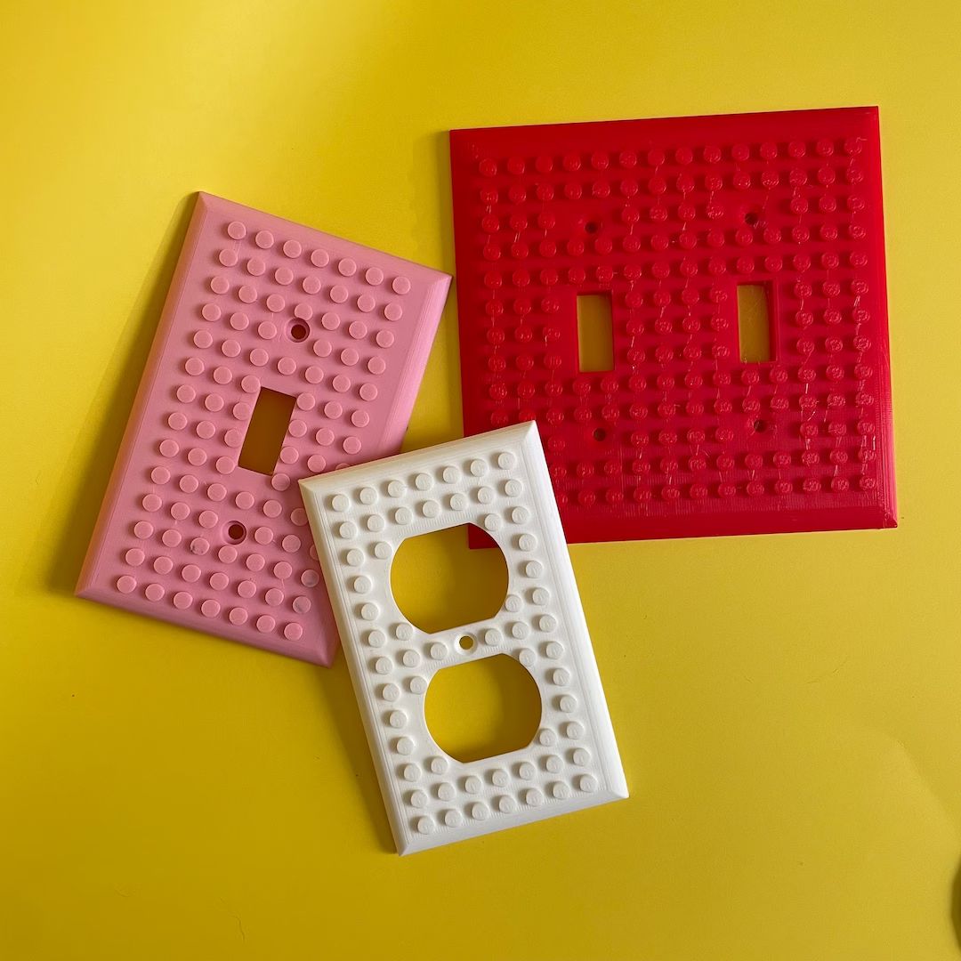 Brick Build Light Switch Plate Cover 3D Printed Kids Room Decor Building Blocks Fan Gift Light Sw... | Etsy (US)