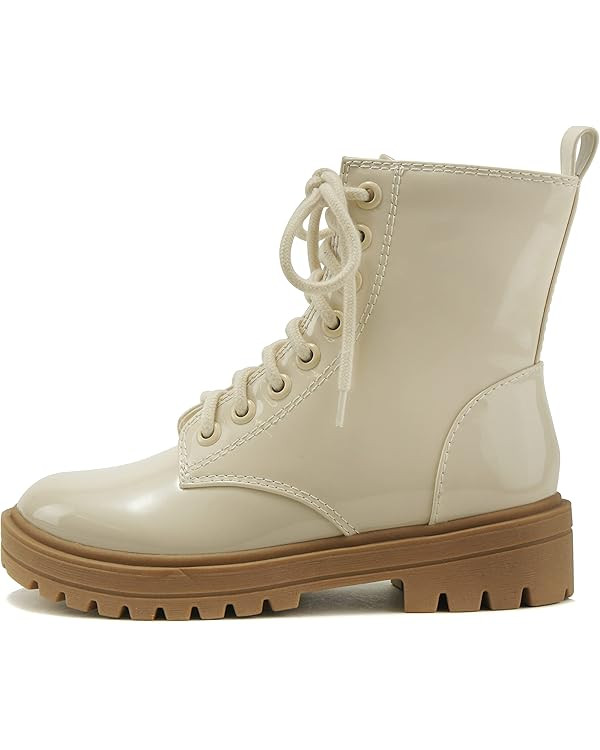 Soda FIRM - Lug Sole Combat Ankle Bootie Lace up w/Side Zipper | Amazon (US)