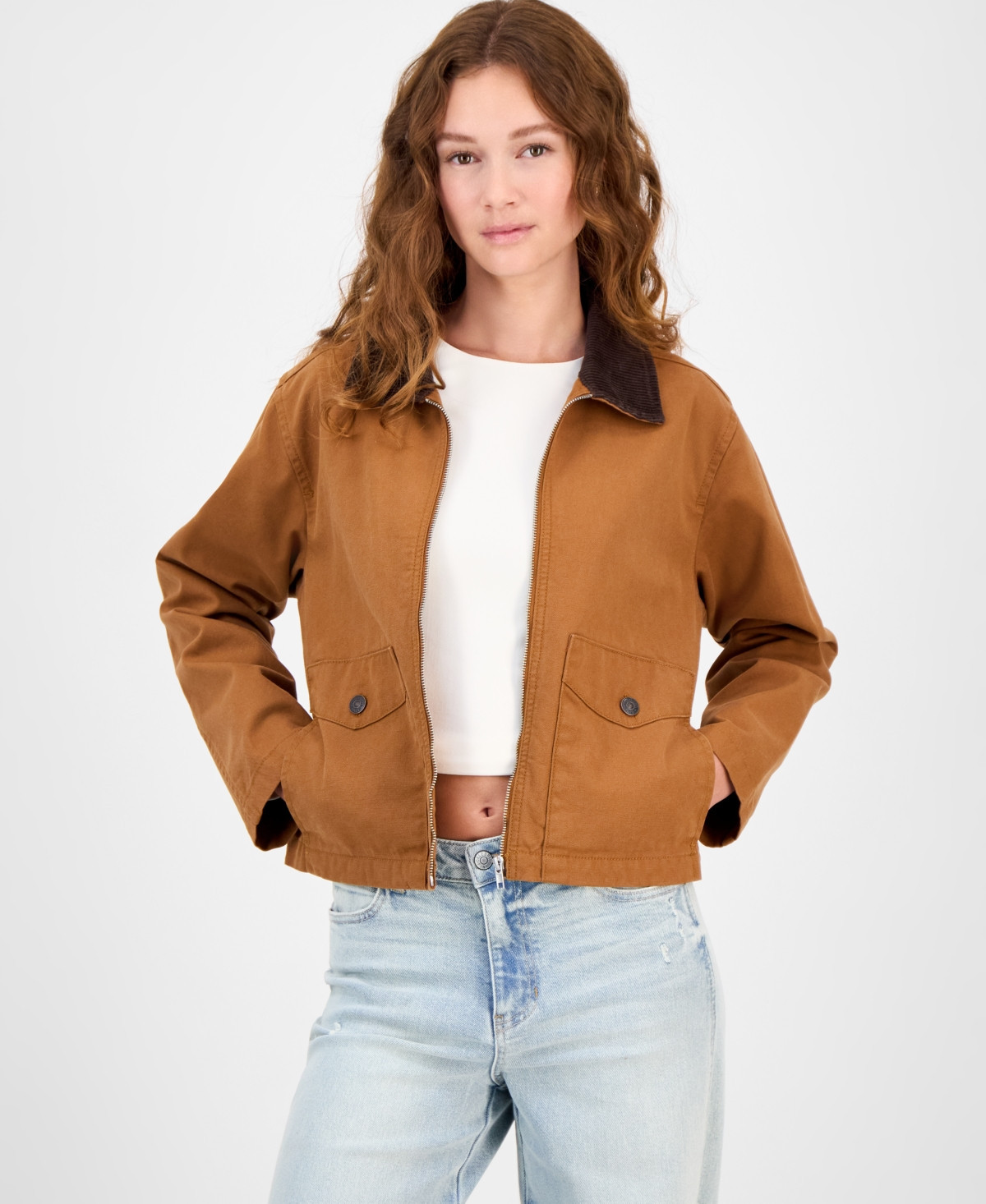 Madden Girl Juniors' Long-Sleeve Barn Jacket - Brown | Macy's