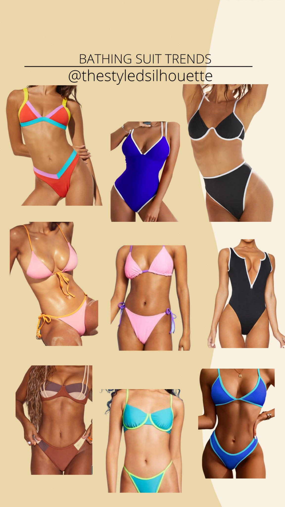 Contrasting Trim bikinis// 80s bikini// 90s sport swimsuits// Barbie swimsuits 

#LTKstyletip #LTKswim #LTKSeasonal