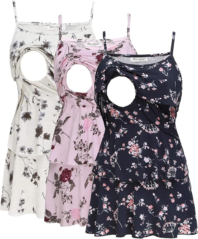 Bearsland Women's Maternity Nursing Tank Tops Sleeveless Breastfeeding Clothes | Amazon (US)