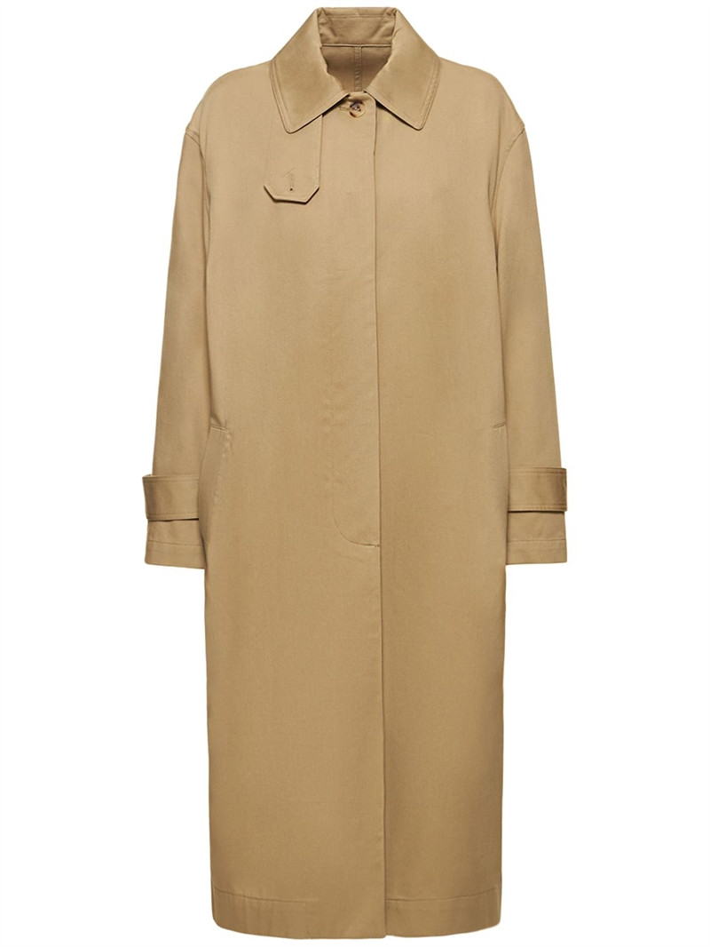 Oversize cotton gabardine long coat - Toteme - Women | Luisaviaroma | Luisaviaroma