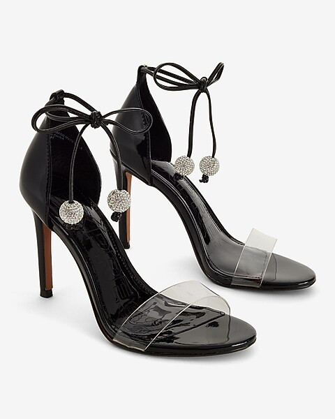 Brian Atwood X Express Rhinestone Ball Lace Up Heeled Sandals | Express