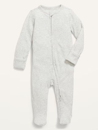 Unisex Sleep &amp; Play Rib-Knit Footed One-Piece for Baby | Old Navy (US)