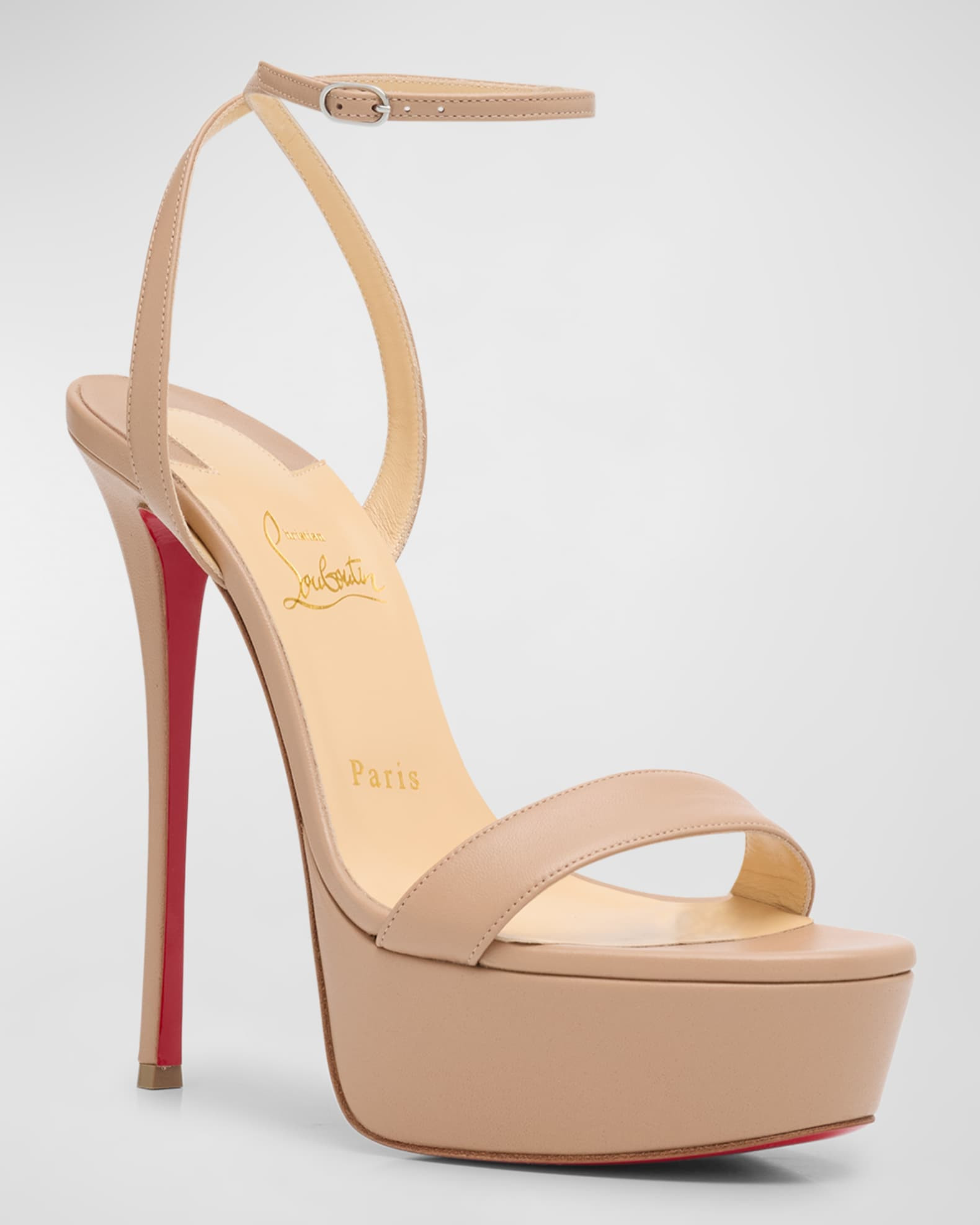Christian Louboutin Loubi Queen Red Sole Platform Sandals | Neiman Marcus