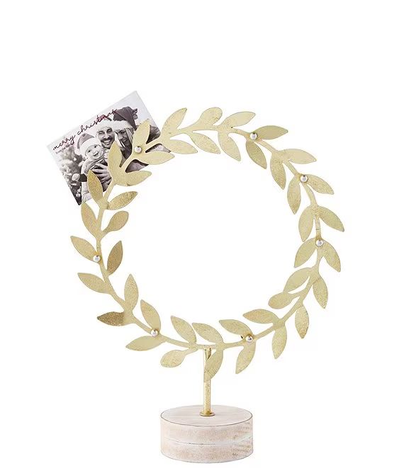 Mud Pie Holiday Gold Wreath Stand Card Holder | Dillard's | Dillard's