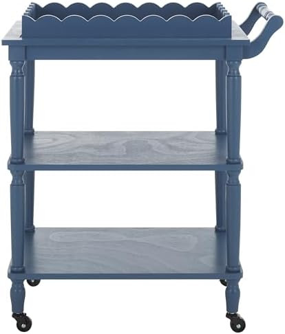 SAFAVIEH Home Collection Haven Blue 3-Tier Dining Cart with Wheels & Removable Tray | Amazon (US)