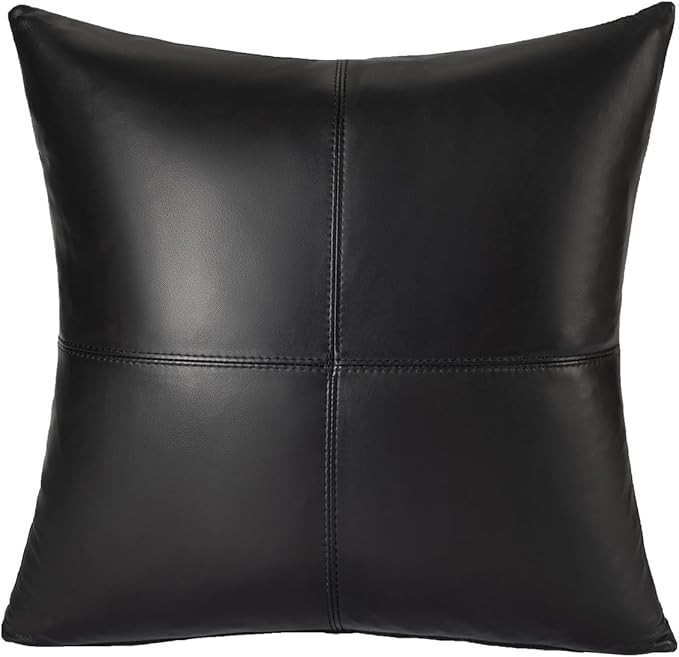 Genuine Leather Pillow Covers Decorative Throw Pillows Pack of 1 Modern Cushion Cases for Couch B... | Amazon (US)