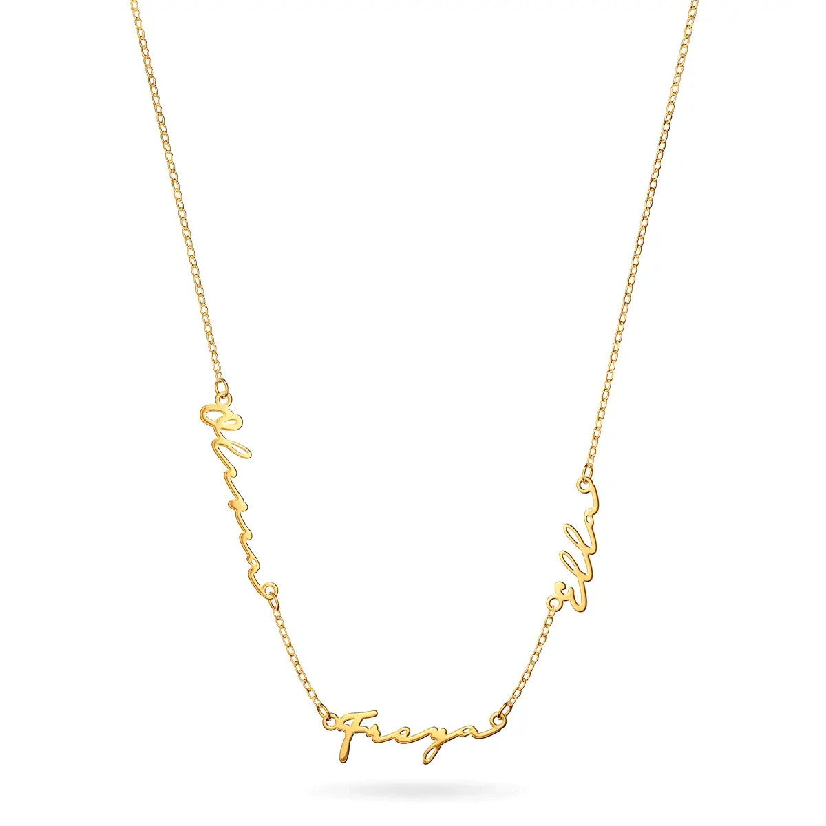 Multi Signature Name Necklace (Gold) | Abbott Lyon