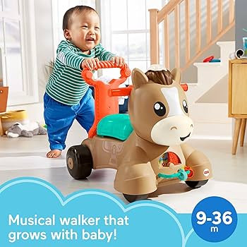 Fisher-Price Baby Walker Learning Toy, Walk Bounce & Ride Pony Ride-On with Music and Lights for ... | Amazon (US)