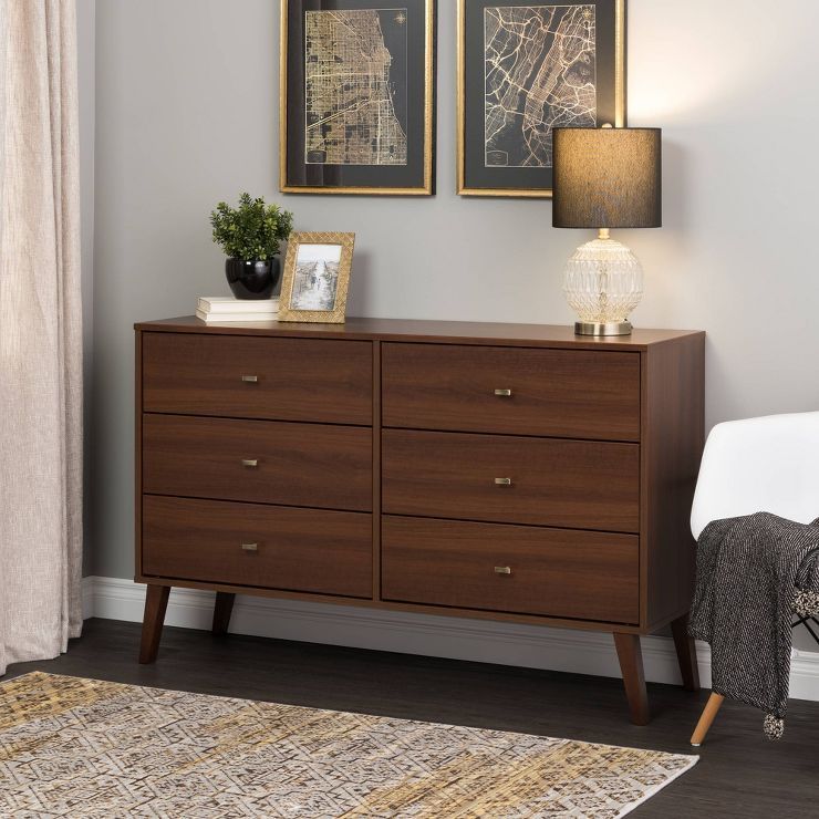 Mid Century Modern 6 Drawer Dresser - Prepac | Target