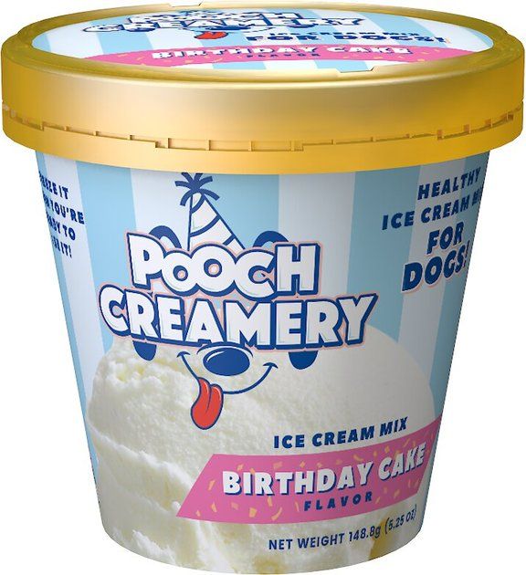 Pooch Creamery Birthday Cake Flavor Ice Cream Mix Dog Treat, 5.25-oz cup | Chewy.com