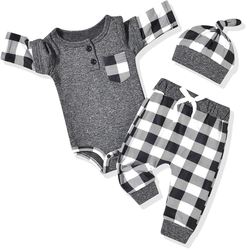 Aalizzwell Newborn Infant Baby Boys Fall Winter Outfit | Amazon (US)