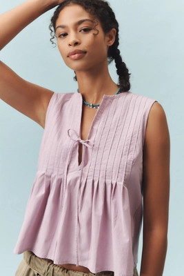 Nation Los Angeles Ali Sleeveless Tie-Front Top | Anthropologie (US)