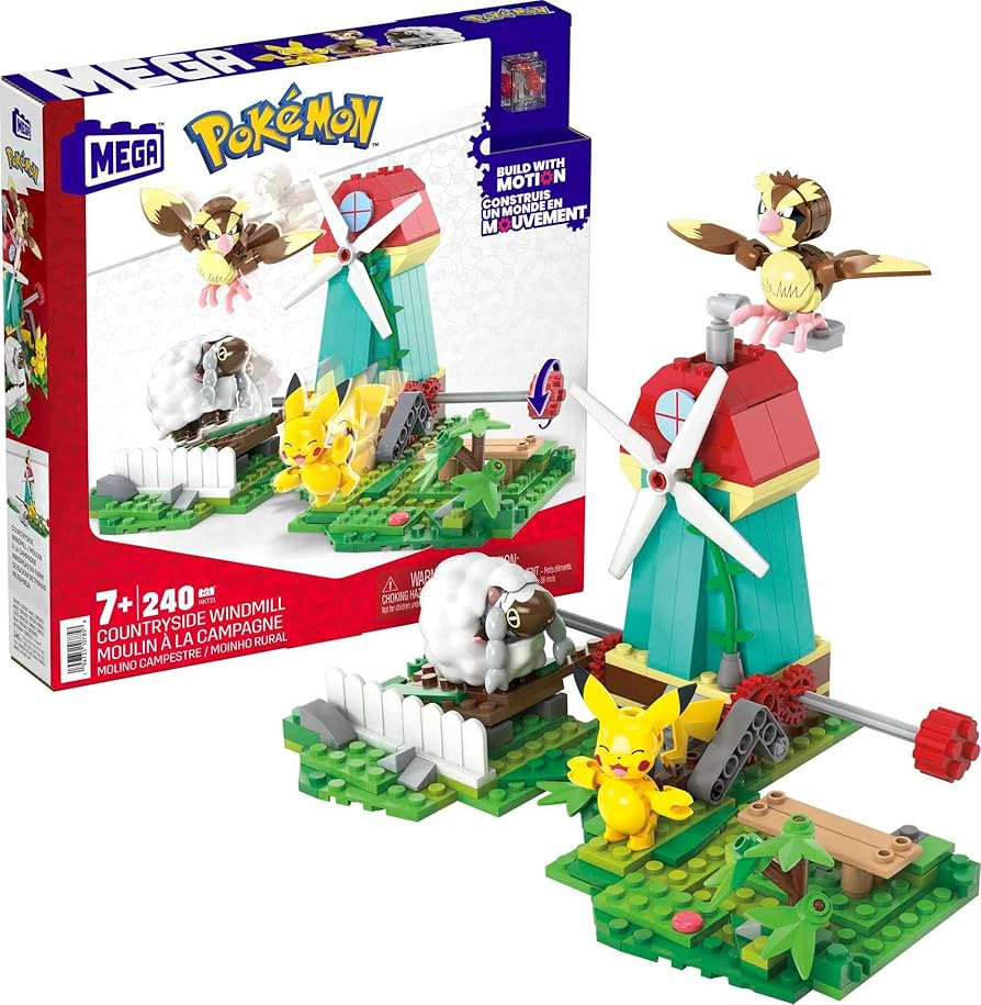 MEGA Pokémon Building Toys Set, Countryside Windmill with 240 Pieces, Motion and 3 Poseable Acti... | Amazon (US)