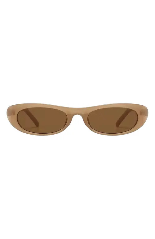 Fifth & Ninth Nina 68mm Polarized Oversize Oval Sunglasses in Transparent Tan at Nordstrom | Nordstrom