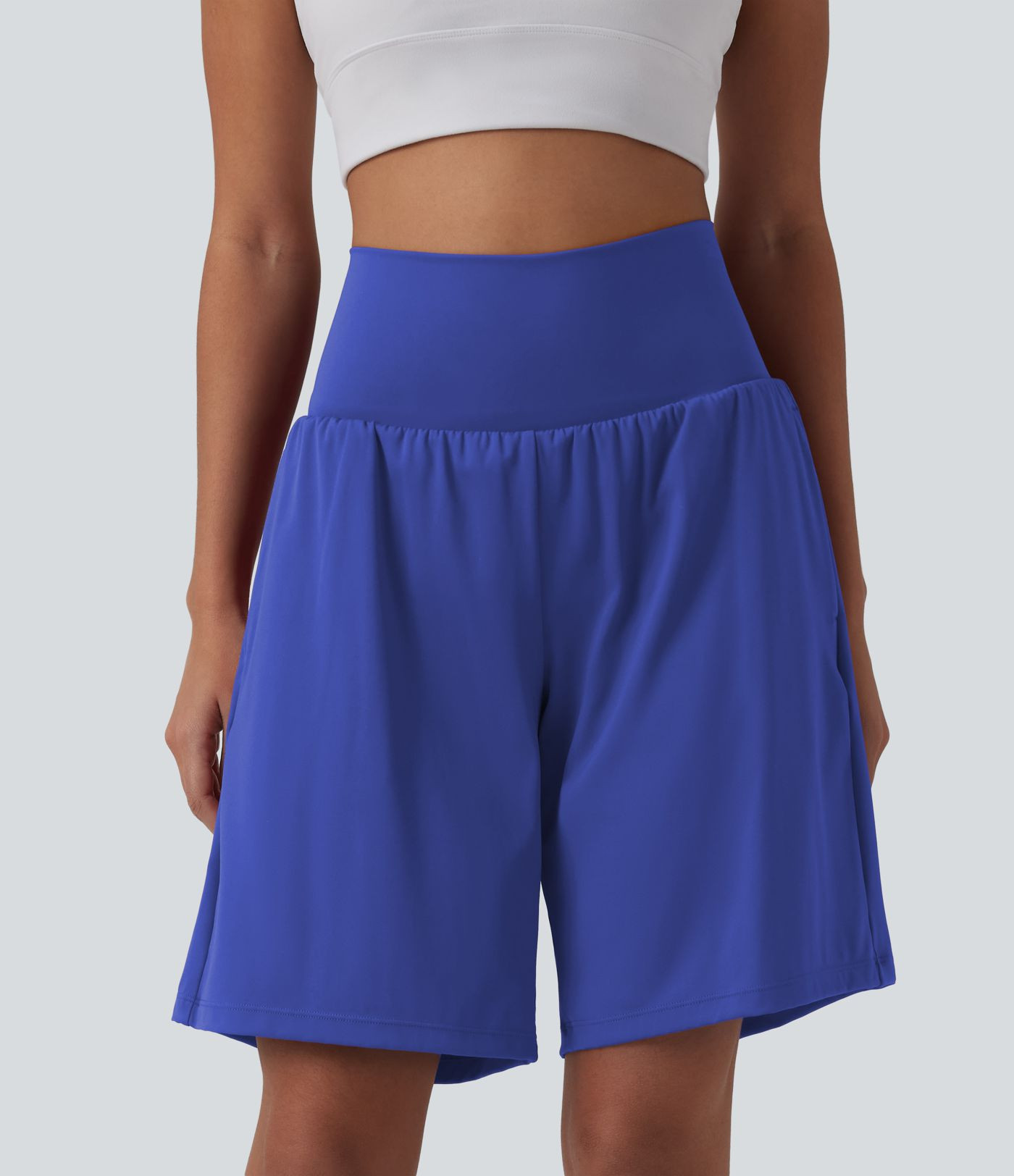 Women’s SoftlyZero™ Airy Super High Waisted 2-in-1 Cool Touch Yoga Shorts 9" with Pockets - H... | HALARA