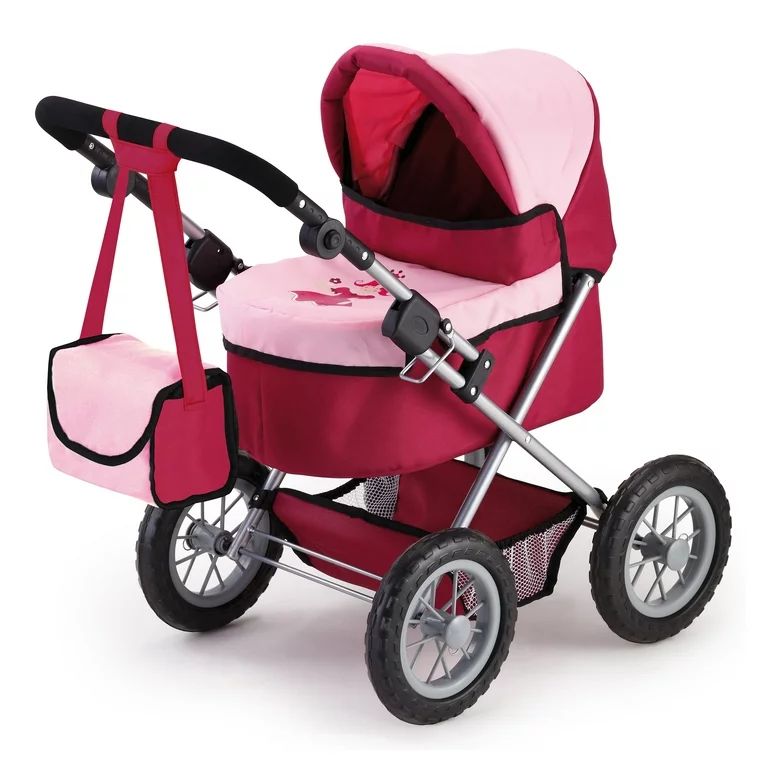 Trendy Pram Stroller For Toy Baby Dolls - Red/Pink - Walmart.com | Walmart (US)