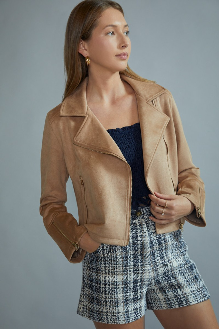 Casandra Suede Moto Jacket | Francesca's
