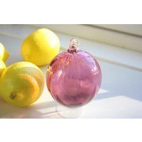 Light Cranberry Pink, Hand Blown Glass Ornament, Christmas Tree, Ridged, Fluted, Sun Catcher, Xmas,  | Etsy (US)