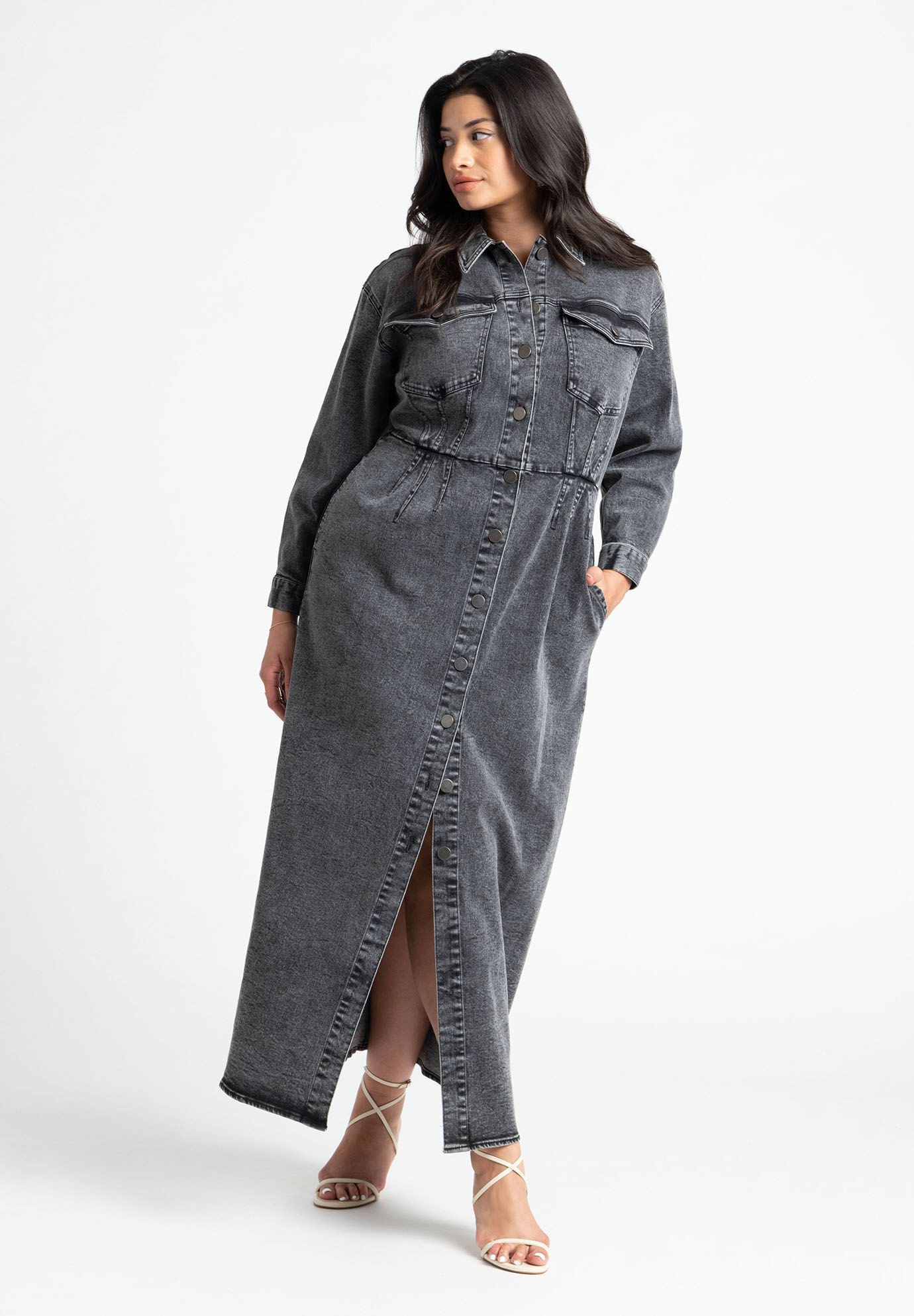 Denim Fitted Dress | Eloquii