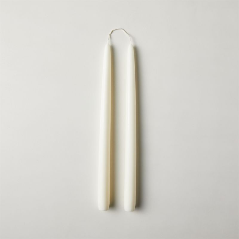 Warm White Taper Candle Set of 2CB2 Exclusive In stock and ready to ship. ZIP Code 46037Change Z... | CB2