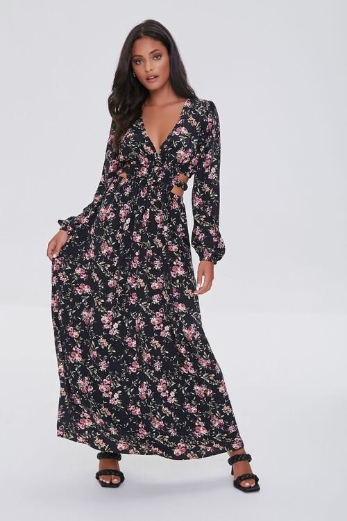 Floral Print Cutout Maxi Dress | Forever 21 (US)