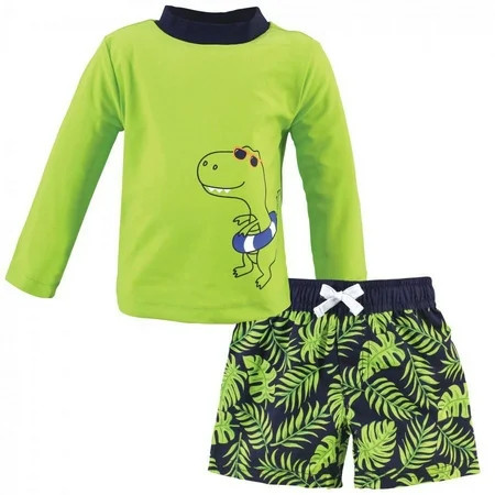 Hudson Baby Toddler Boy Swim Rashguard Set, Swim Dinosaur, 4 Toddler | Walmart (US)