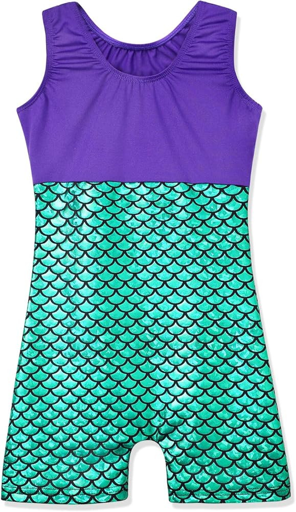 HOZIY Gymnastics Leotards for Girls Sparkly Biketard Mermaid Green Red Hot Pink Polka Dots | Amazon (US)