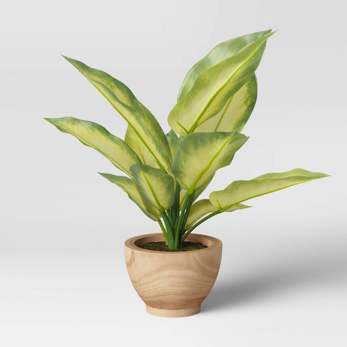 15" x 12" Artificial Verigated Leaf House Plant in Pot - Threshold™ | Target
