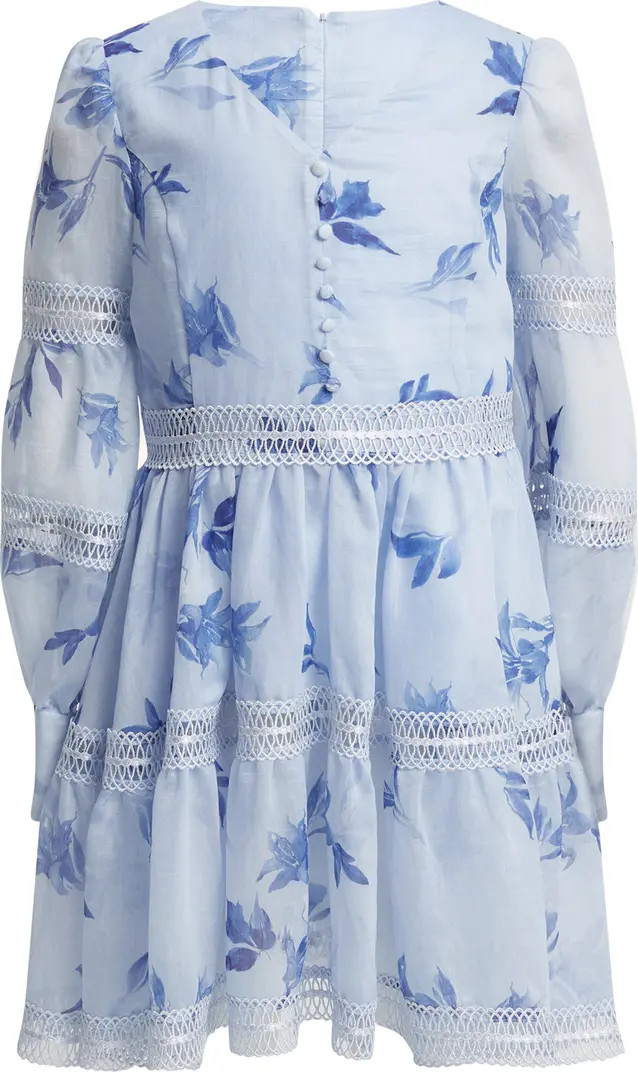 Bardot Junior Kids' Venice Floral Long Sleeve Fit & Flare Dress | Nordstrom | Nordstrom