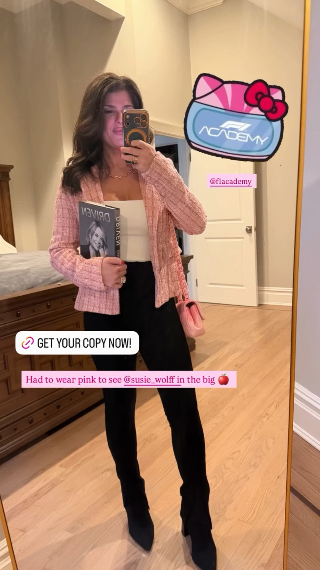 Had to wear pink to see @susie_wolff in the big 🍎  #f1 #f1academy #womeninmotorsports 

#LTKootd #LTKmomlife #LTKMothersDay