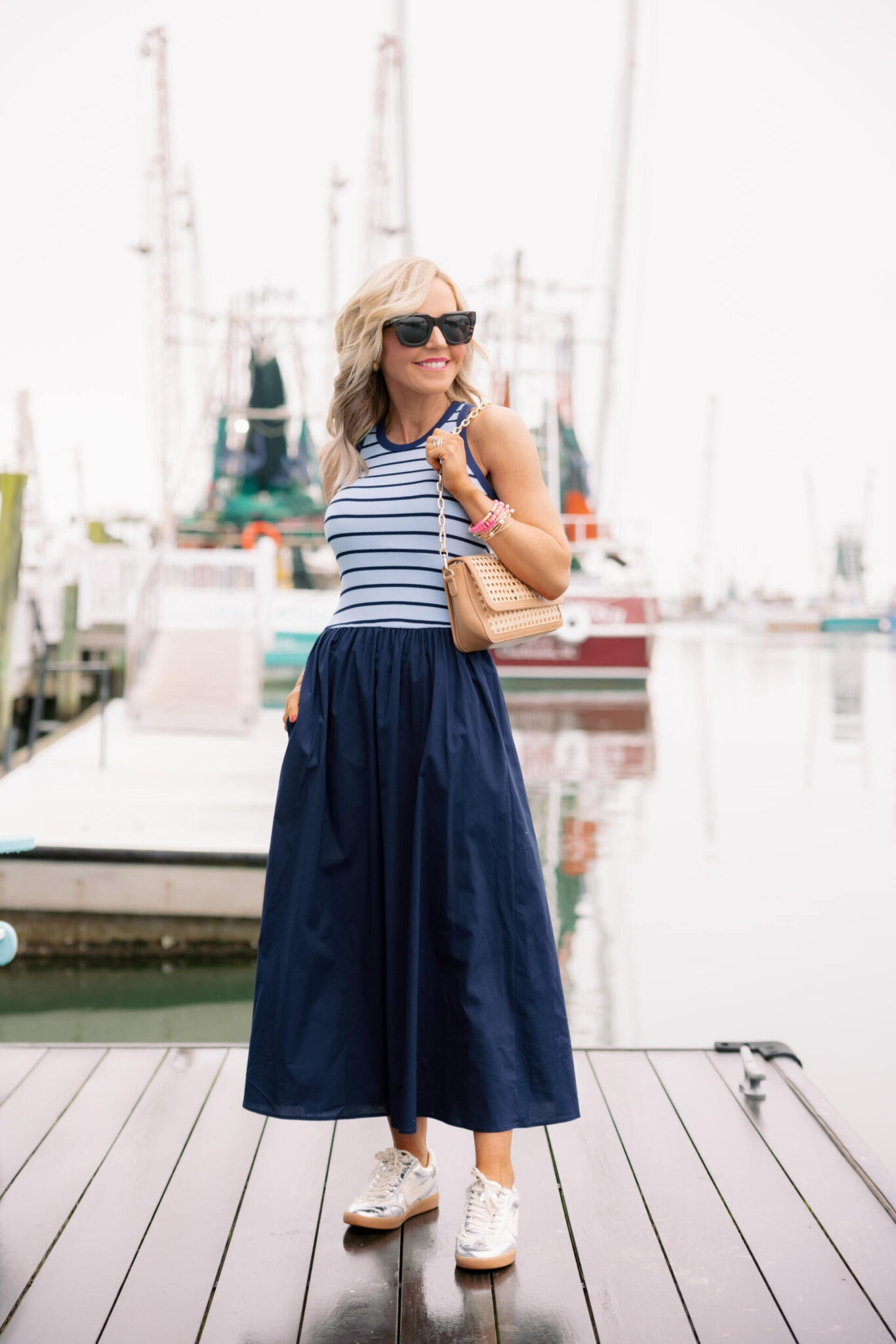 the midi mixed dress of your natural dreams!! statement stripes with a drop waist silhouette - it’s easy and effortless / wearing XS and only $74 with Natasha15 | 

#LTKStyleTip #LTKSeasonal #LTKFindsUnder100