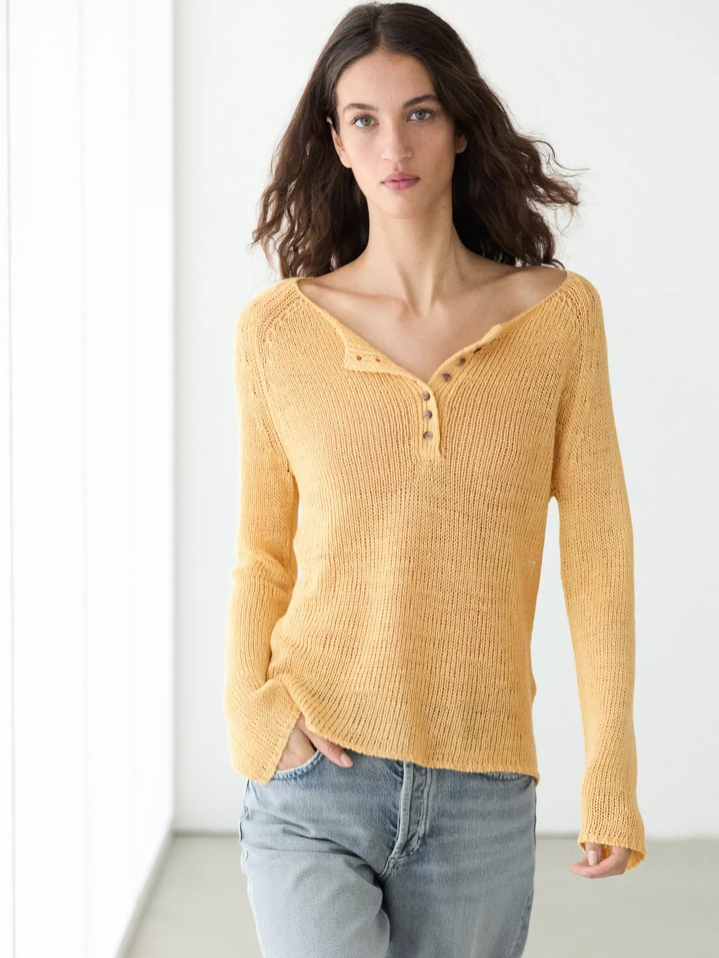 Knit sweater with collar detail | Massimo Dutti UK