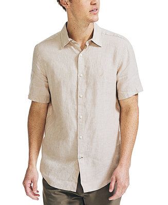 Nautica Men's Classic-Fit Solid Linen Shirt  & Reviews - Casual Button-Down Shirts - Men - Macy's | Macys (US)