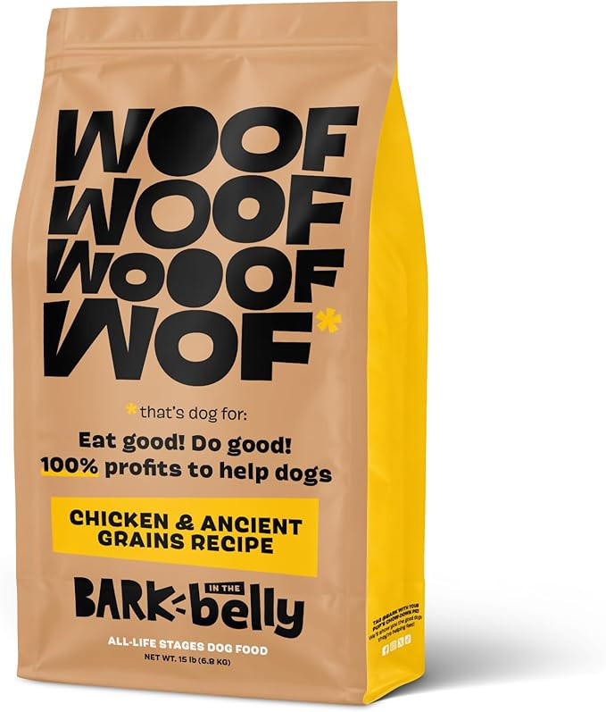 Bark in The Belly Chicken & Ancient Grains Recipe Premium Dog Food – 15 lb Bag (6.8 kg) | Amazon (US)