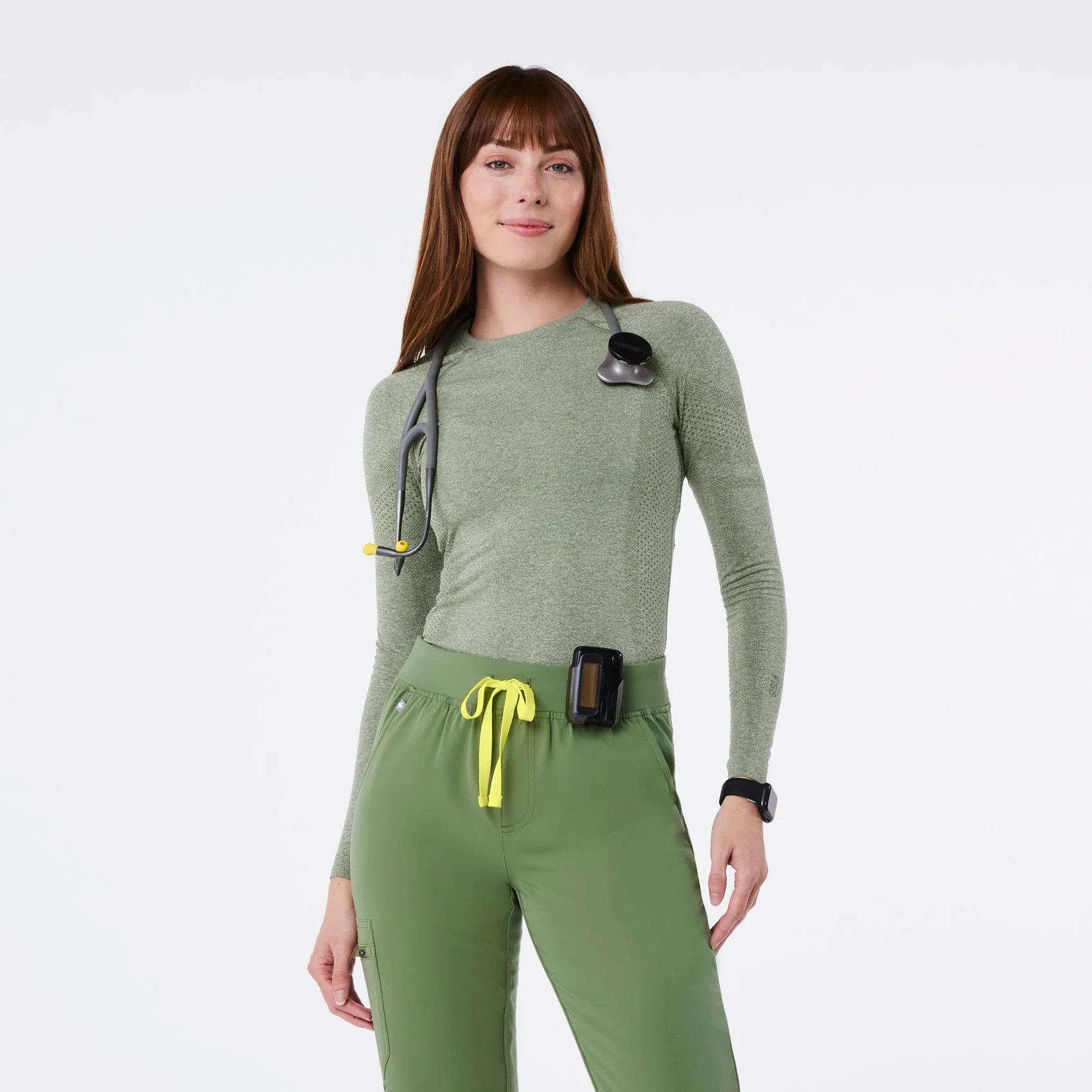 Women's Salta Seamless Longsleeve Underscrub - Fern · FIGS | FIGS