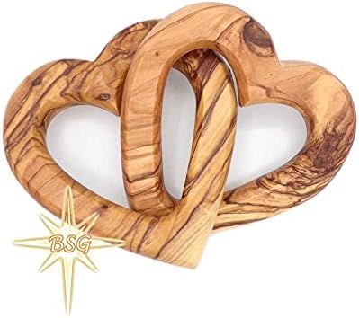Olive Wood Connected Hearts Joined Together Forever, a Great Gift on Valentine, Engagement and We... | Amazon (US)