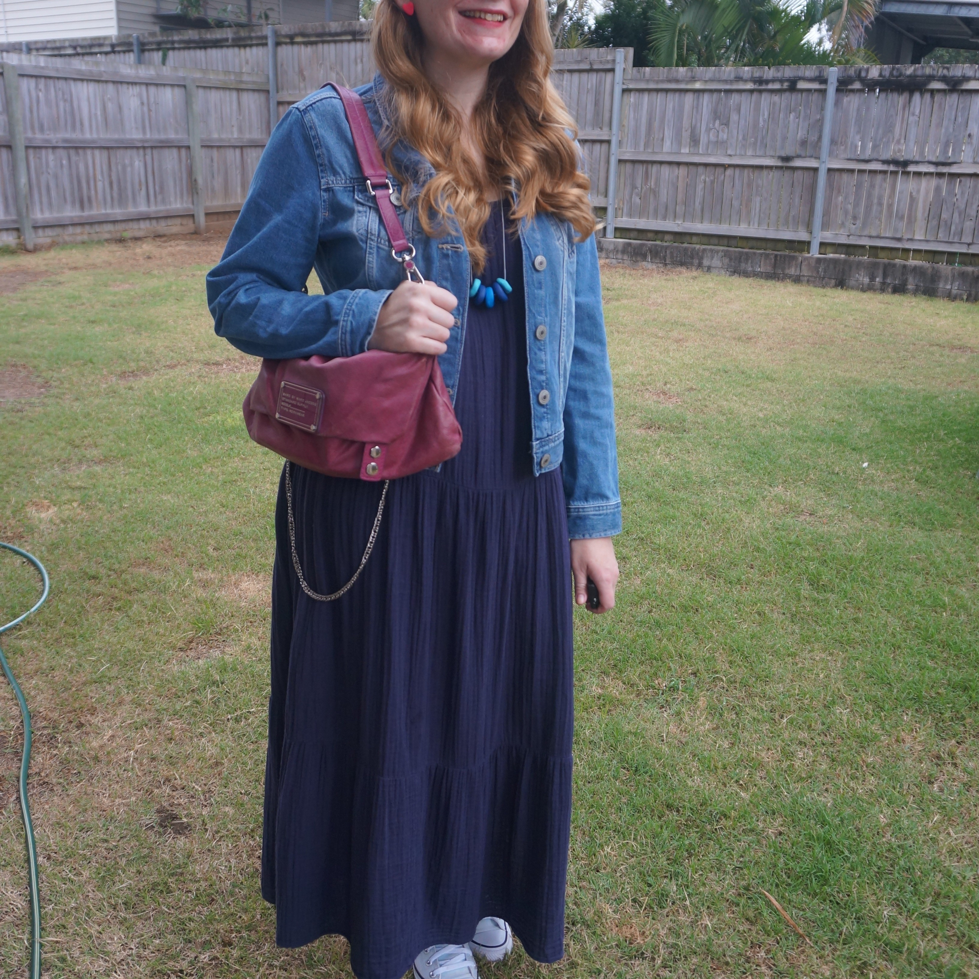 Navy tiered maxi dress, Converse, denim jacket and Marc By Marc Jacobs convertible clutch bag 💙

#LTKbag #LTKspring #LTKaustralia