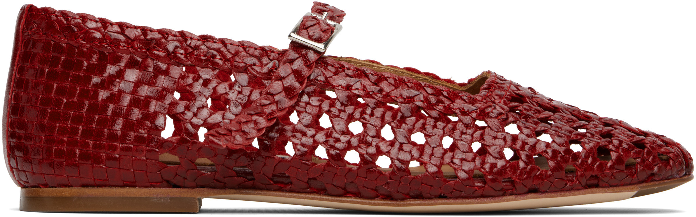 Miista Red Yeida Ballerina Flats | SSENSE