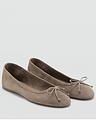 Mango Leather Ballet Flats With Bow | Very (UK)