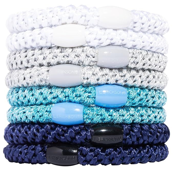 L. Erickson Grab and Go Ponytail Holders - Set of Eight (Blue Glow) | Amazon (US)