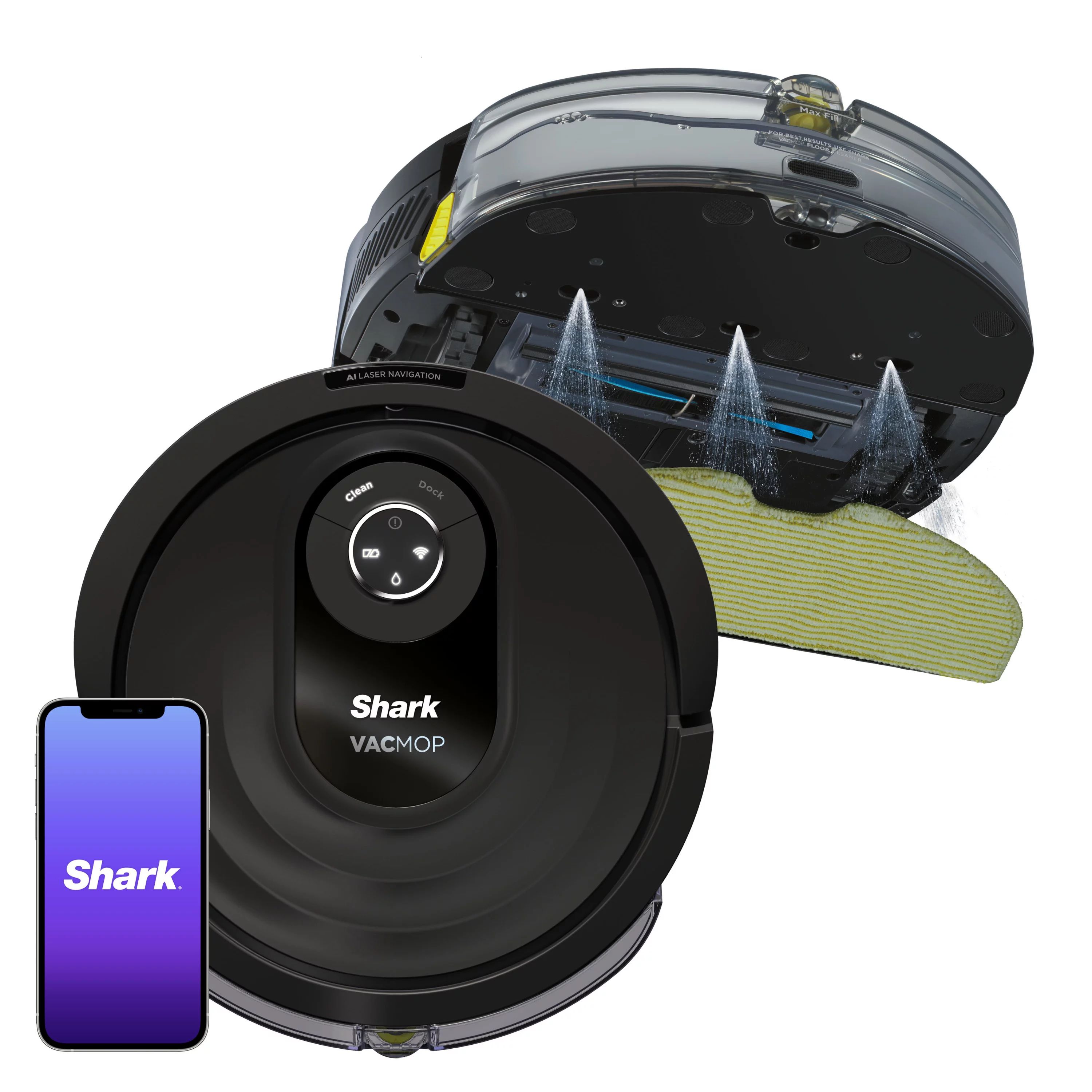 Shark AI VACMOP Wi-Fi Connected Robot Vacuum and Mop with LIDAR Navigation, RV2002WD | Walmart (US)