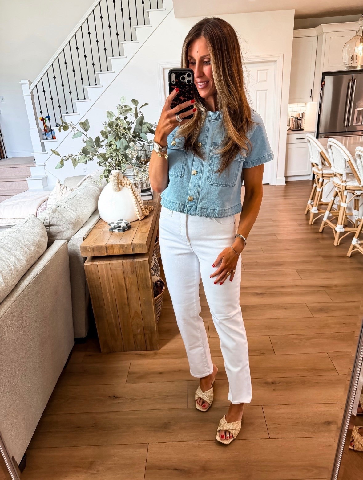 This is such a good everyday outfit… the white jeans are so flattering and easy to style, and paired with this lightweight denim top it just feels fresh for spring and summer.

white jeans outfit, everyday outfit ideas, casual chic style, flattering jeans, spring summer outfits, denim top outfit, easy outfit ideas, neutral outfit inspo, classic wardrobe staples, effortless style, themominstyle

#LTKSeasonal #LTKmomlife #LTKootd