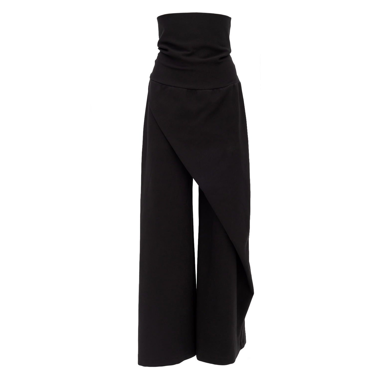 Black Wide Leg Trousers Jersey | Wolf & Badger (US)