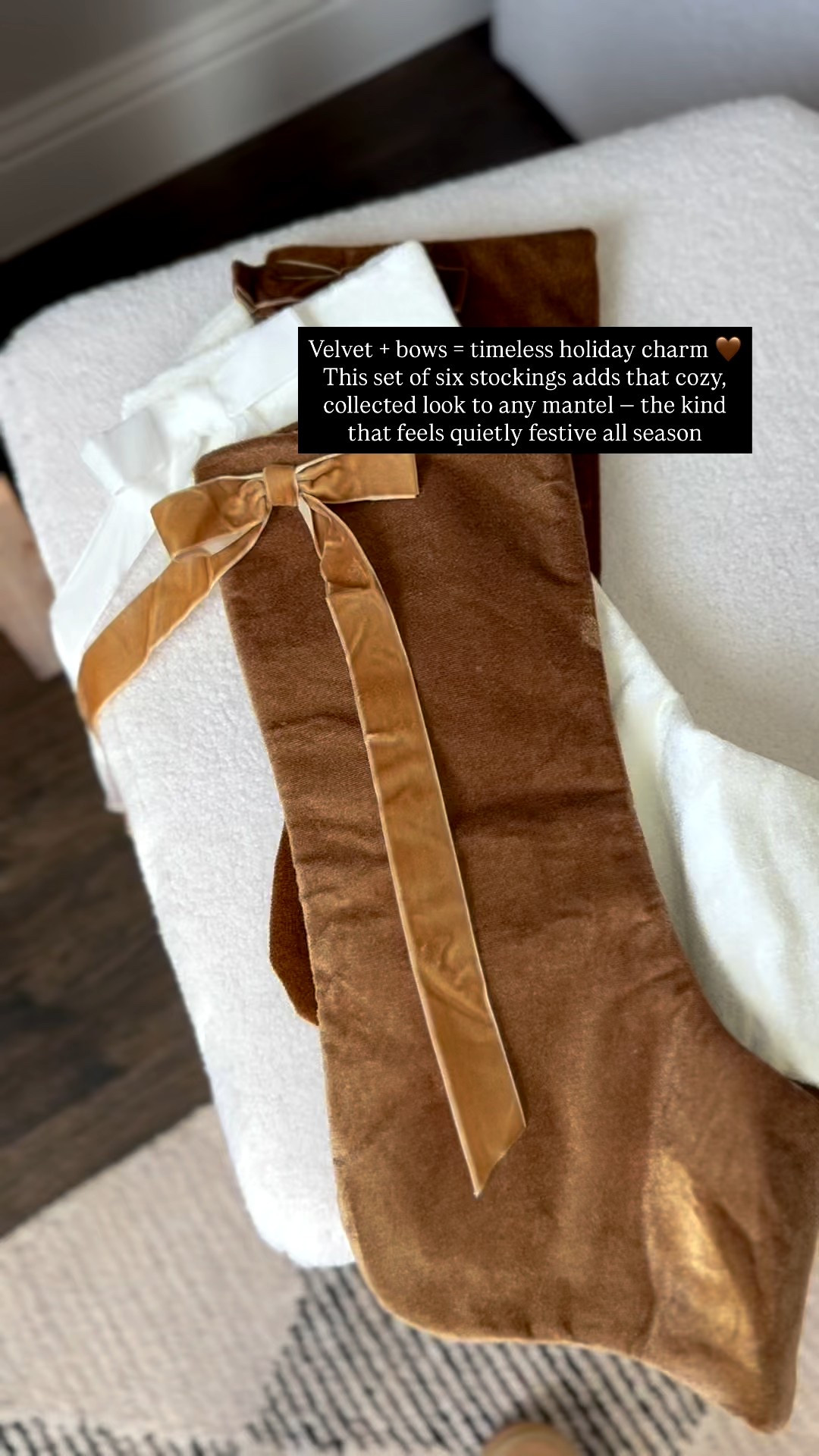 Velvet Christmas stockings with bows 

christmas decor
holiday decor
christmas decorating
neutral christmas
cozy christmas
timeless holiday style
simple christmas decor
classic christmas
affordable christmas finds
christmas ideas

#LTKHoliday #LTKSeasonal #LTKHome